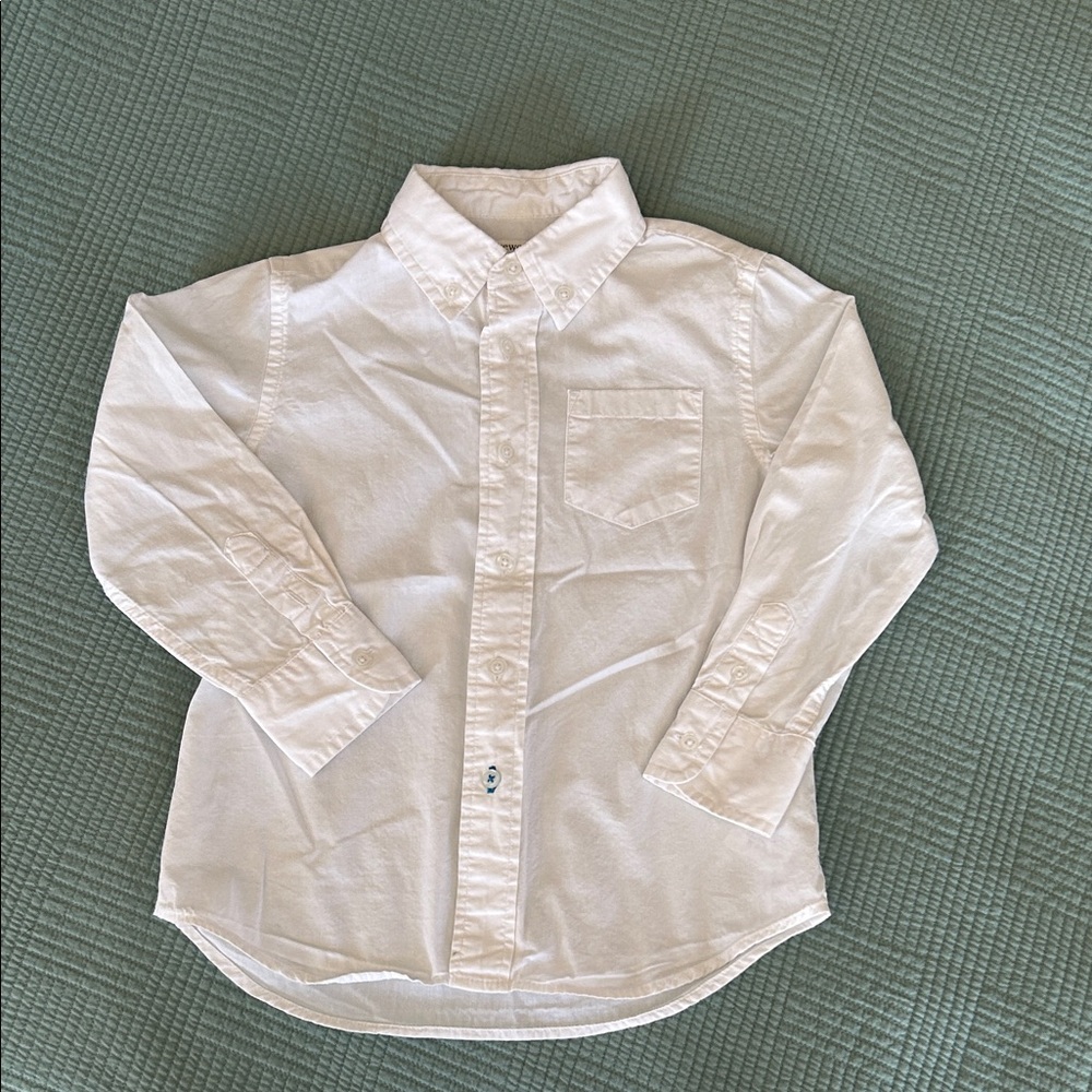 Crewcuts White Cotton Button-Up Shirt